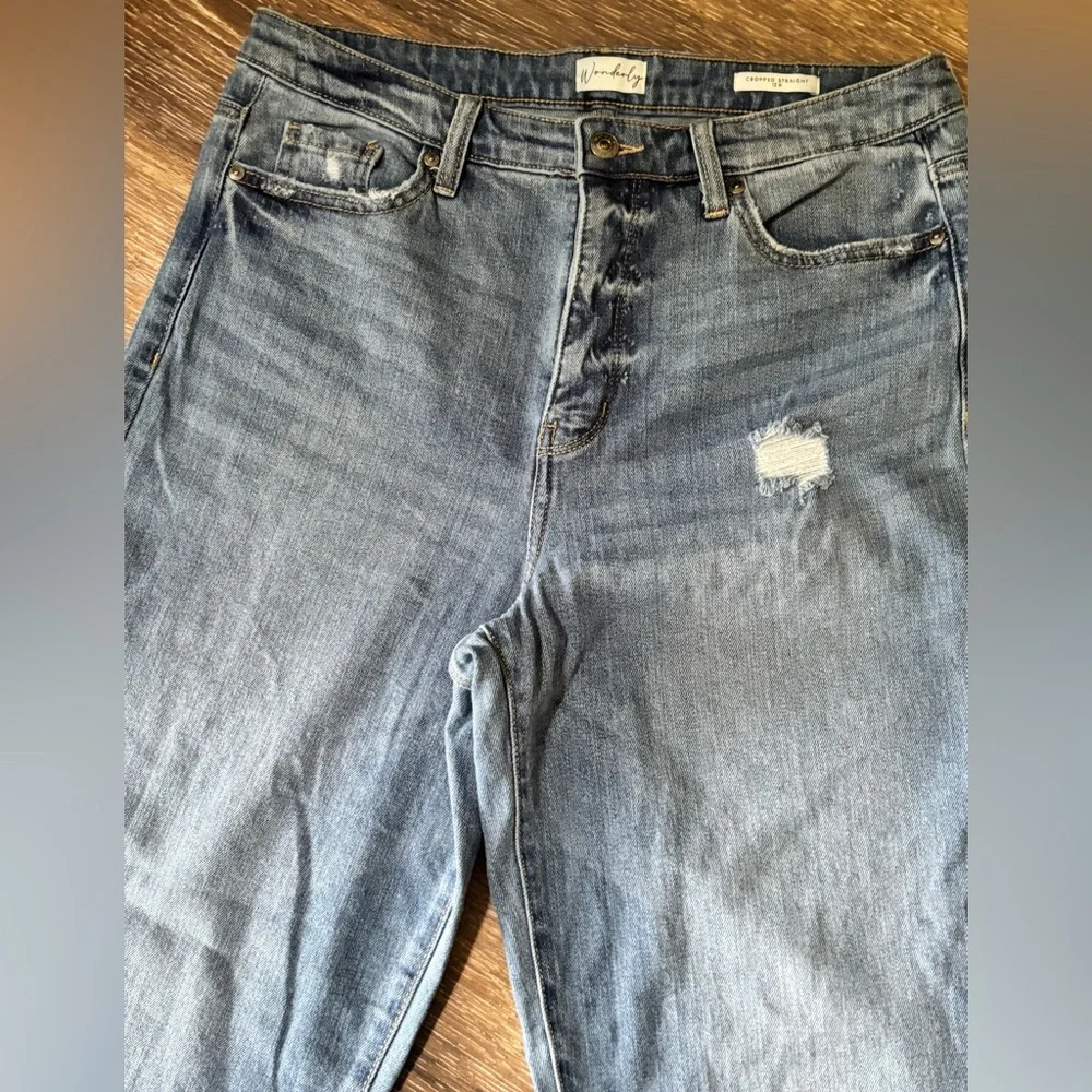 Wonderly Blue Cropped straight Jeans size 12R